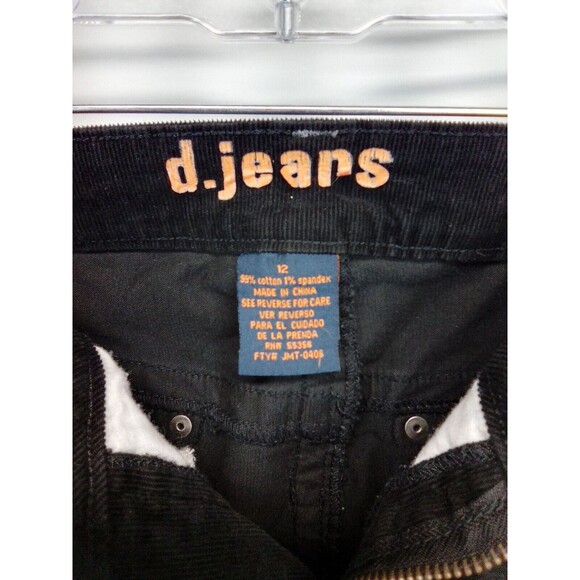 D.Jean Women's Black Corduroy Low Rise Boot Cut Leg Retro Pants Size12 - Picture 2 of 9